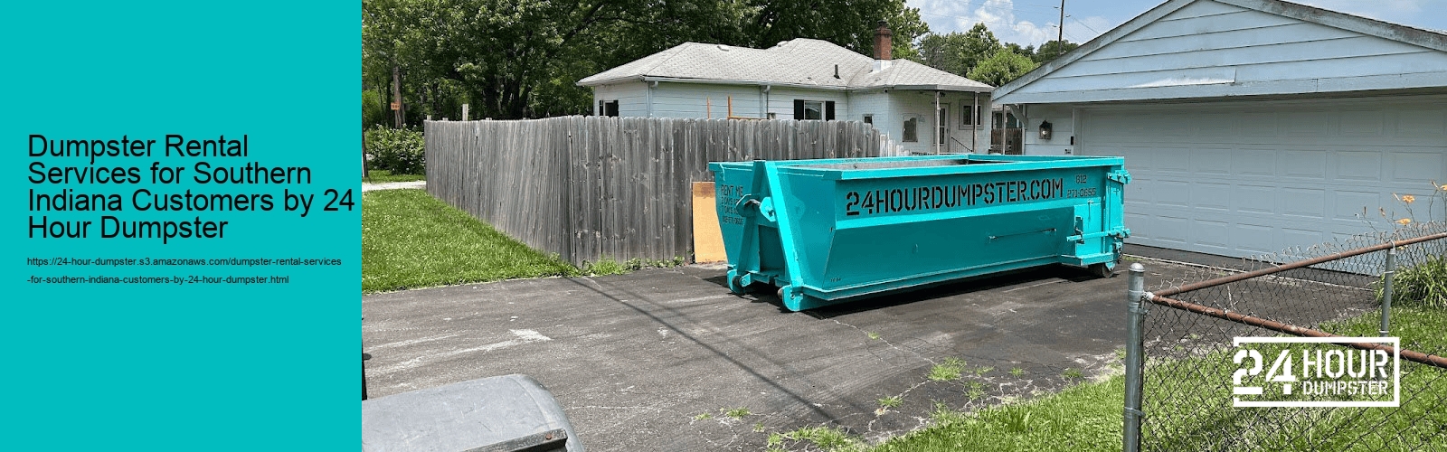 Dumpster Rental Services for Southern Indiana Areas by 24 Hour Dumpster